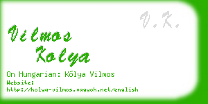 vilmos kolya business card