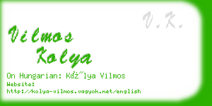 vilmos kolya business card